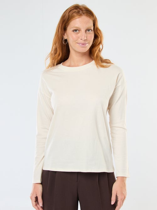 Camiseta de manga larga y cuello redondo - Kiabi