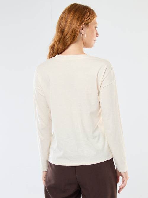 Camiseta de manga larga y cuello redondo - Kiabi