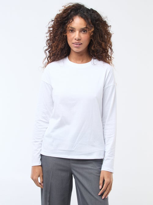 Camiseta de manga larga y cuello redondo - Kiabi