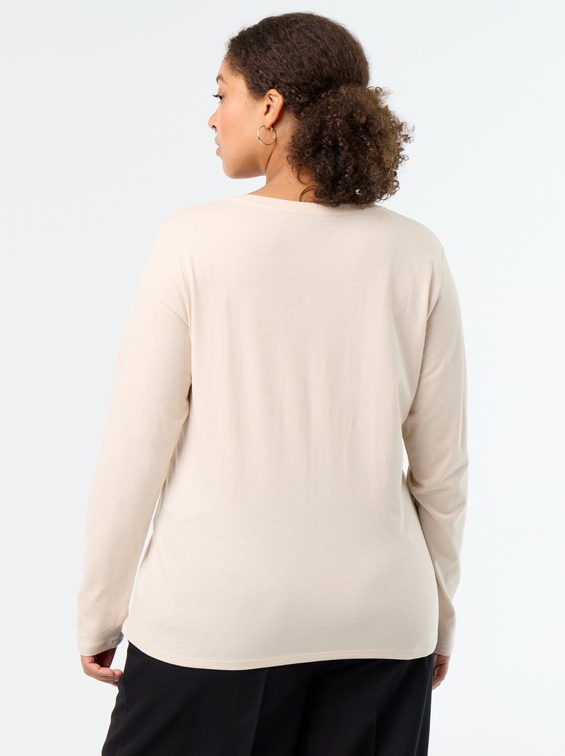 Camiseta de manga larga y cuello redondo Gris - Kiabi