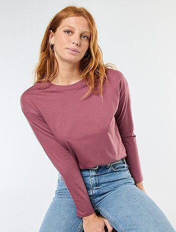 Camiseta de manga larga y cuello redondo
