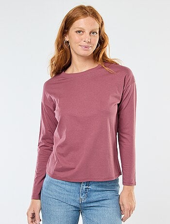 Camiseta de manga larga y cuello redondo