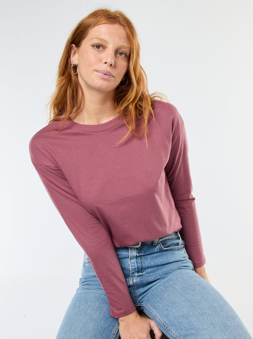 Camiseta de manga larga y cuello redondo - Kiabi