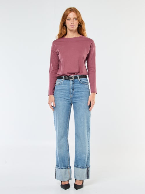 Camiseta de manga larga y cuello redondo - Kiabi