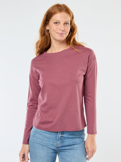 Camiseta de manga larga y cuello redondo - Kiabi