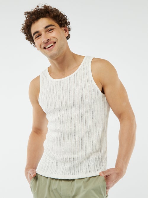 Camiseta de material calado - Kiabi