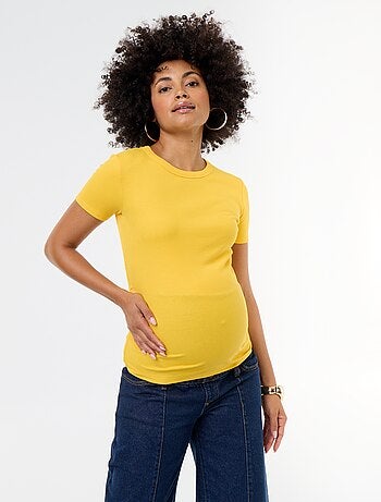 Camiseta de maternidad acanalada