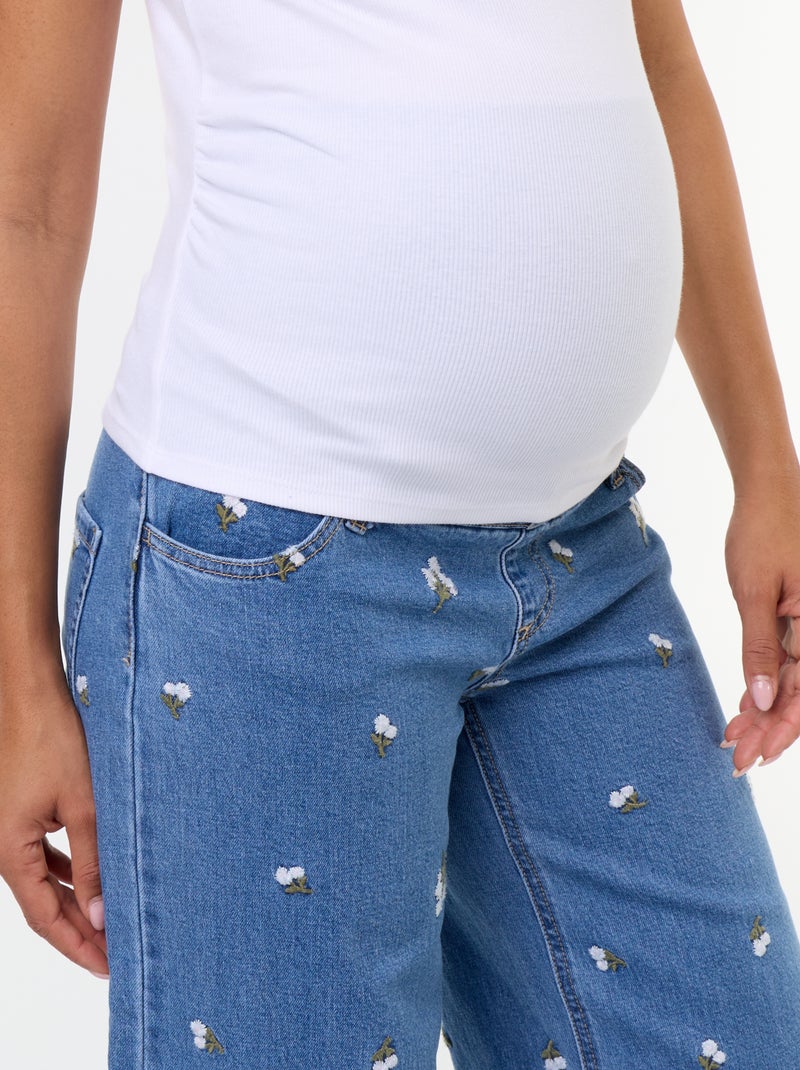Camiseta de maternidad acanalada Blanco - Kiabi