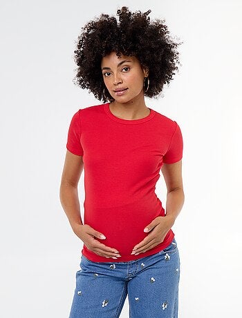 Camiseta de maternidad acanalada
