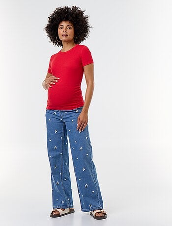 Camiseta de maternidad acanalada