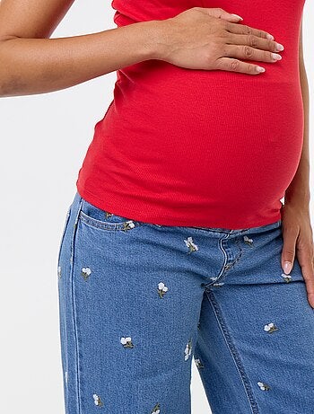 Camiseta de maternidad acanalada