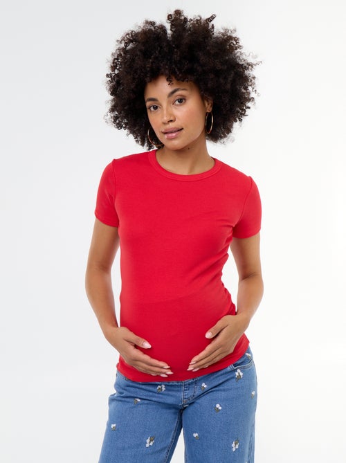Camiseta de maternidad acanalada - Kiabi Camiseta de maternidad acanalada - Kiabi