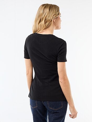 Camiseta de maternidad con cuello redondo drapeado