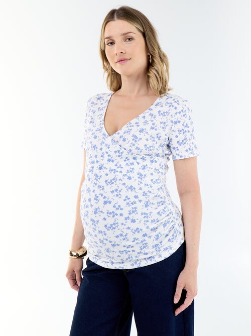 Camiseta de maternidad con escote cruzado - Kiabi