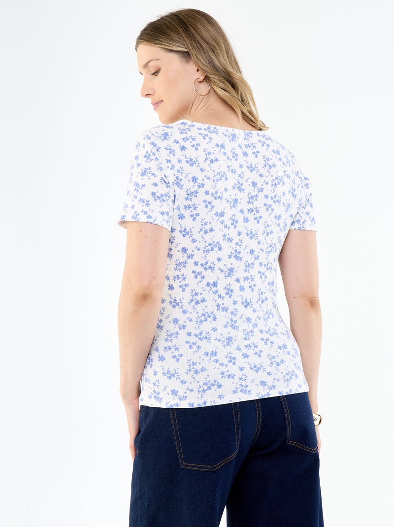 Camiseta de maternidad con escote cruzado Beige - Kiabi