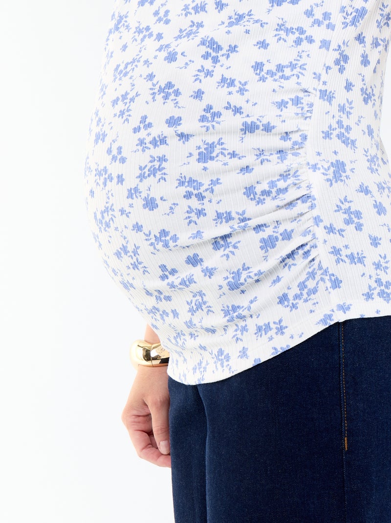 Camiseta de maternidad con escote cruzado Beige - Kiabi