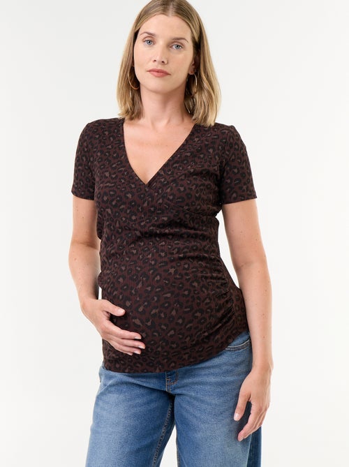 Camiseta de maternidad con escote cruzado - Kiabi