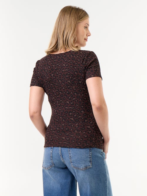 Camiseta de maternidad con escote cruzado - Kiabi