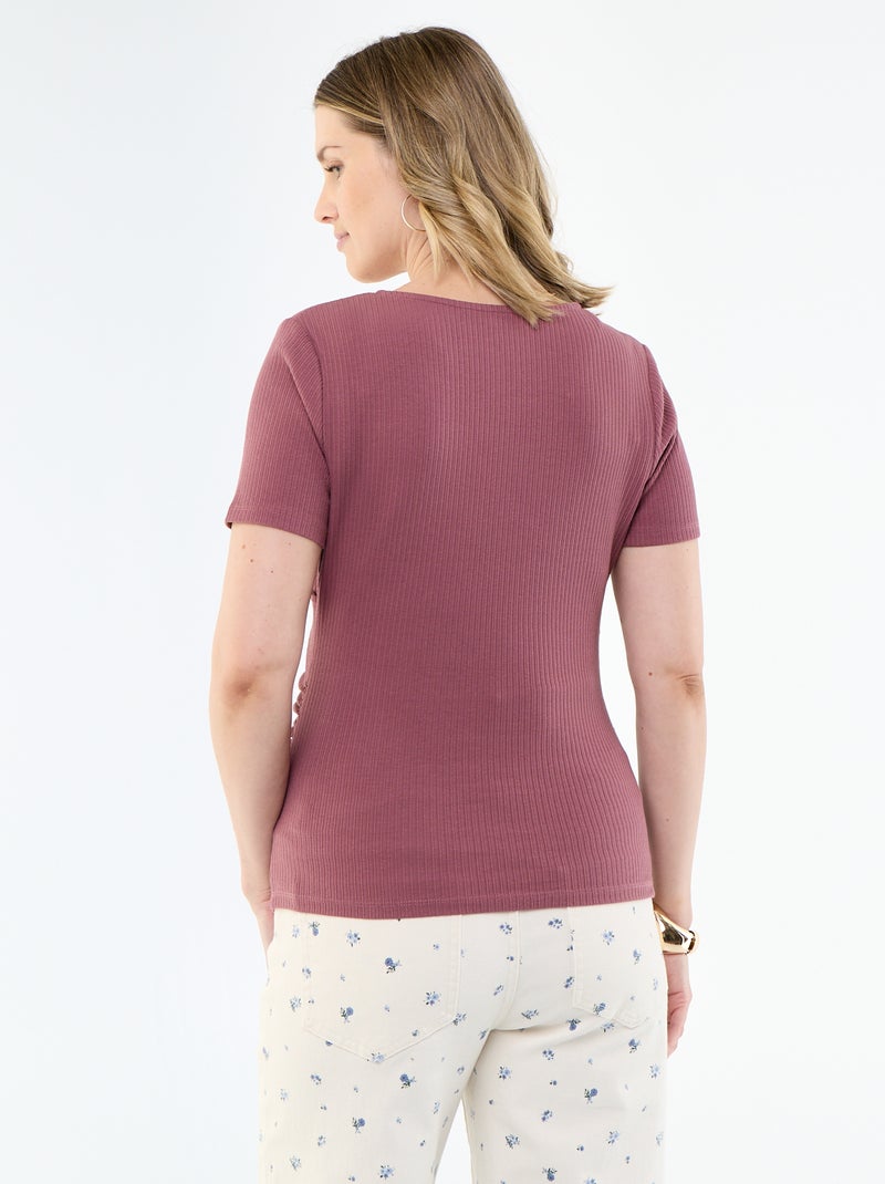 Camiseta de maternidad con escote cruzado Rosa - Kiabi