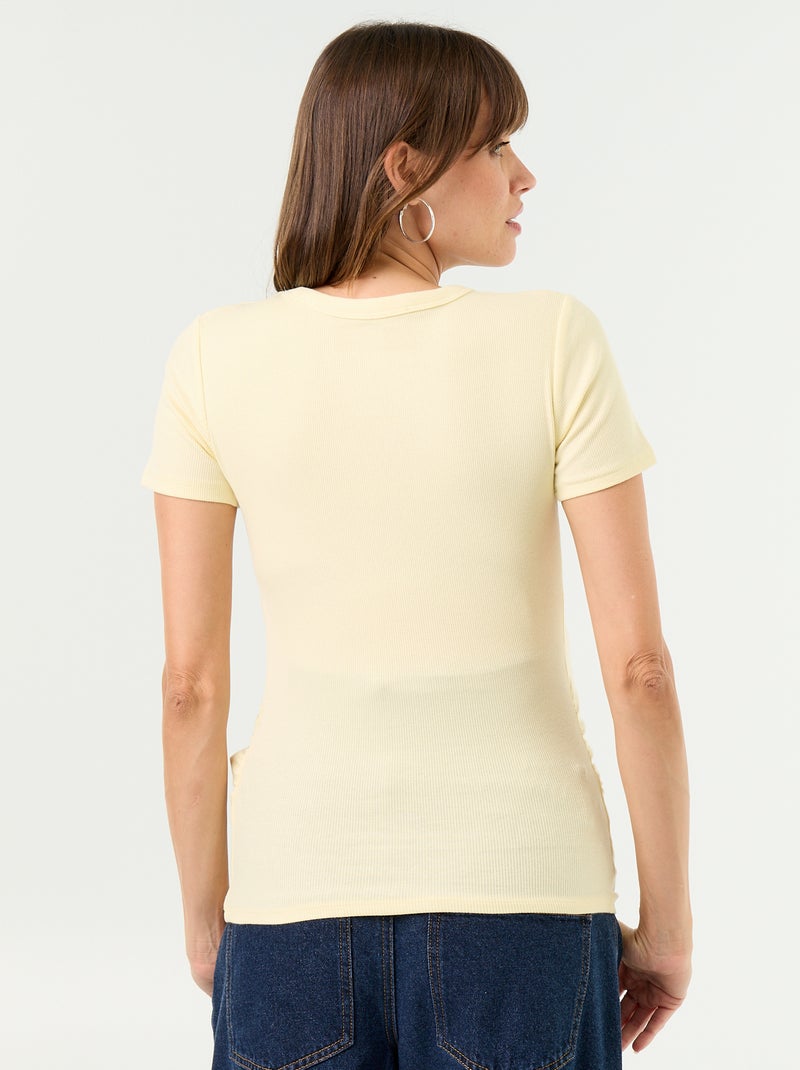 Camiseta de maternidad de canalé Amarillo - Kiabi