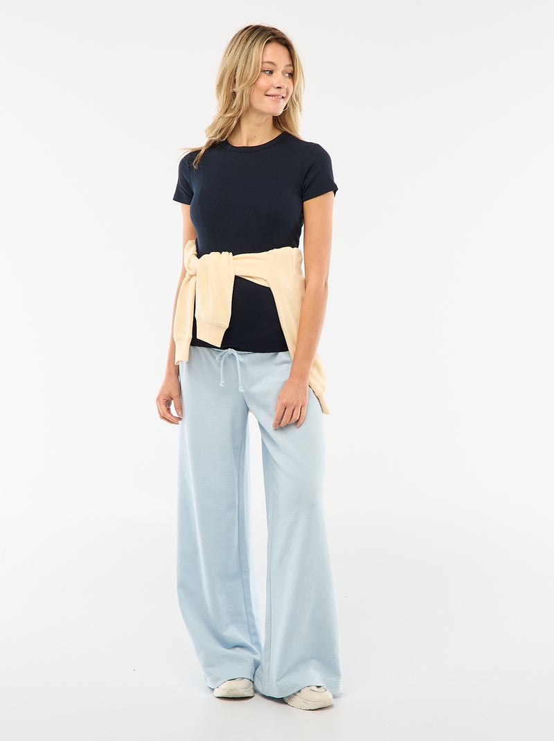 Camiseta de maternidad de canalé Azul - Kiabi