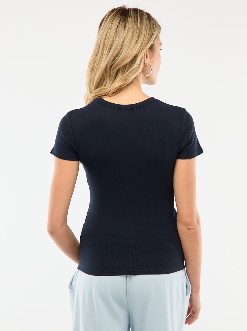 Camiseta de maternidad de canalé Azul - Kiabi