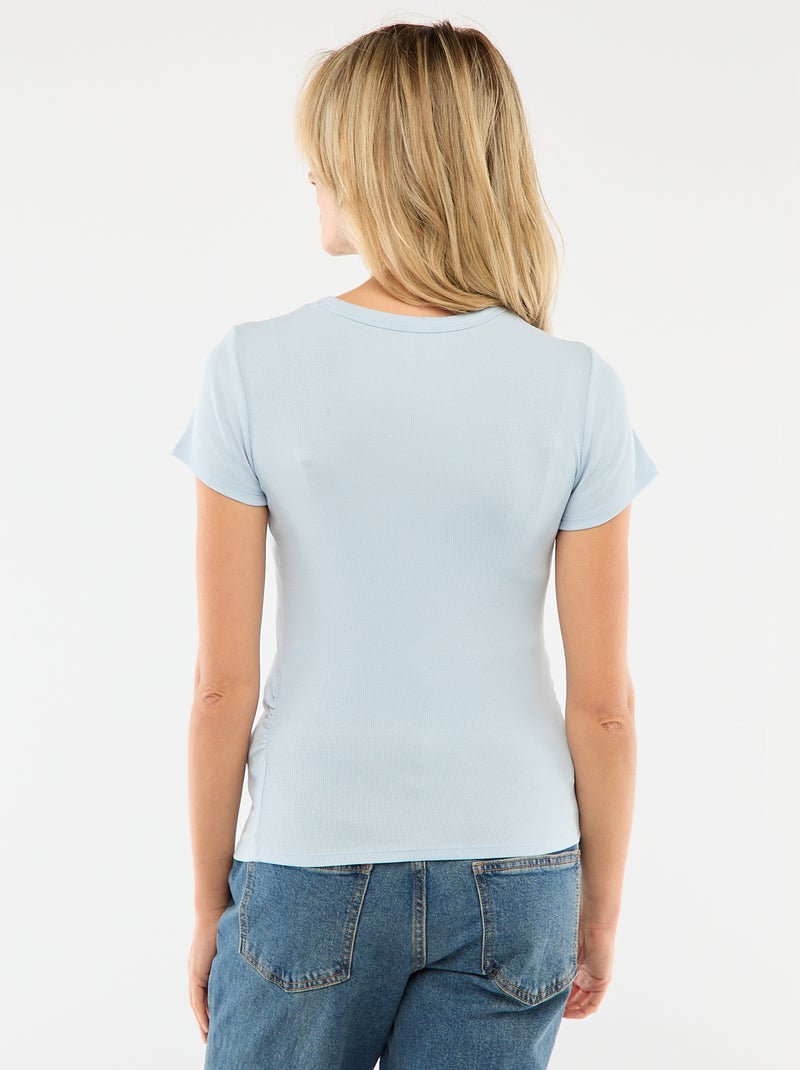 Camiseta de maternidad de canalé Azul - Kiabi