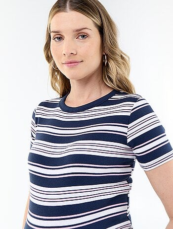 Camiseta de maternidad acanalada