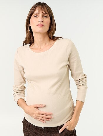 Camiseta de maternidad de canalé