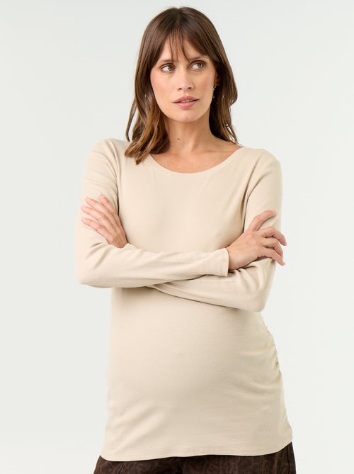 Camiseta de maternidad de canalé - Kiabi Camiseta de maternidad de canalé - Kiabi