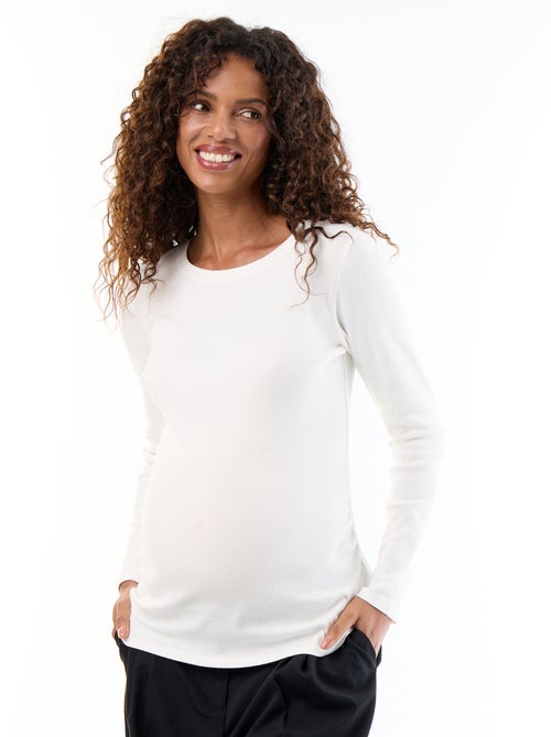 Camiseta de maternidad de canalé - Kiabi Camiseta de maternidad de canalé - Kiabi