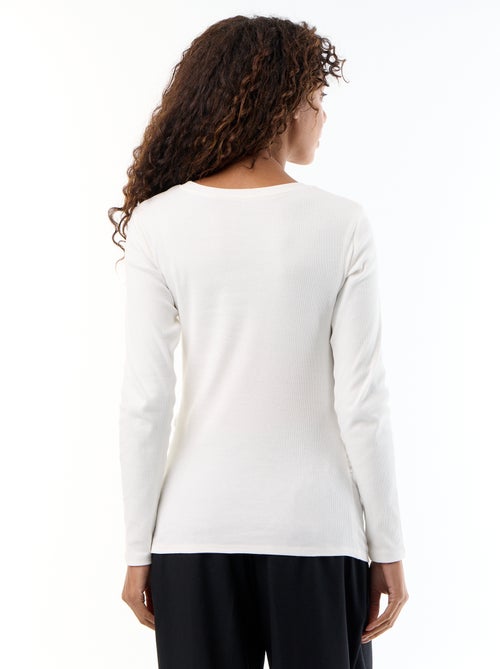 Camiseta de maternidad de canalé - Kiabi Camiseta de maternidad de canalé - Kiabi