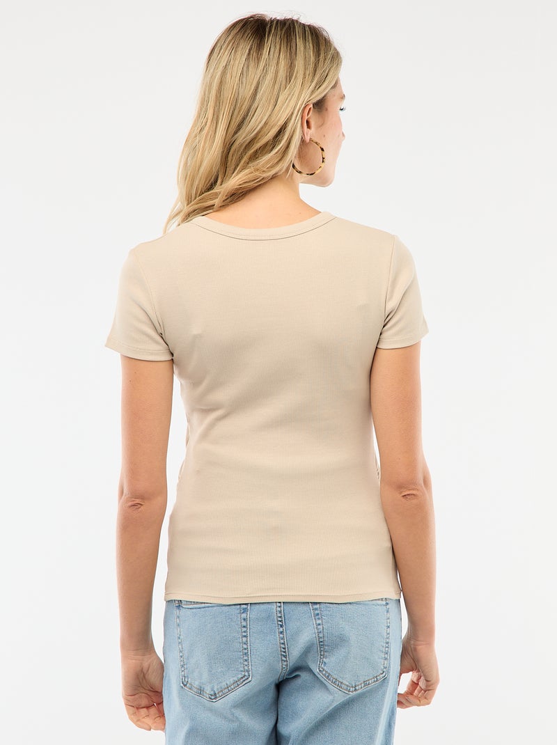 Camiseta de maternidad de canalé Gris - Kiabi