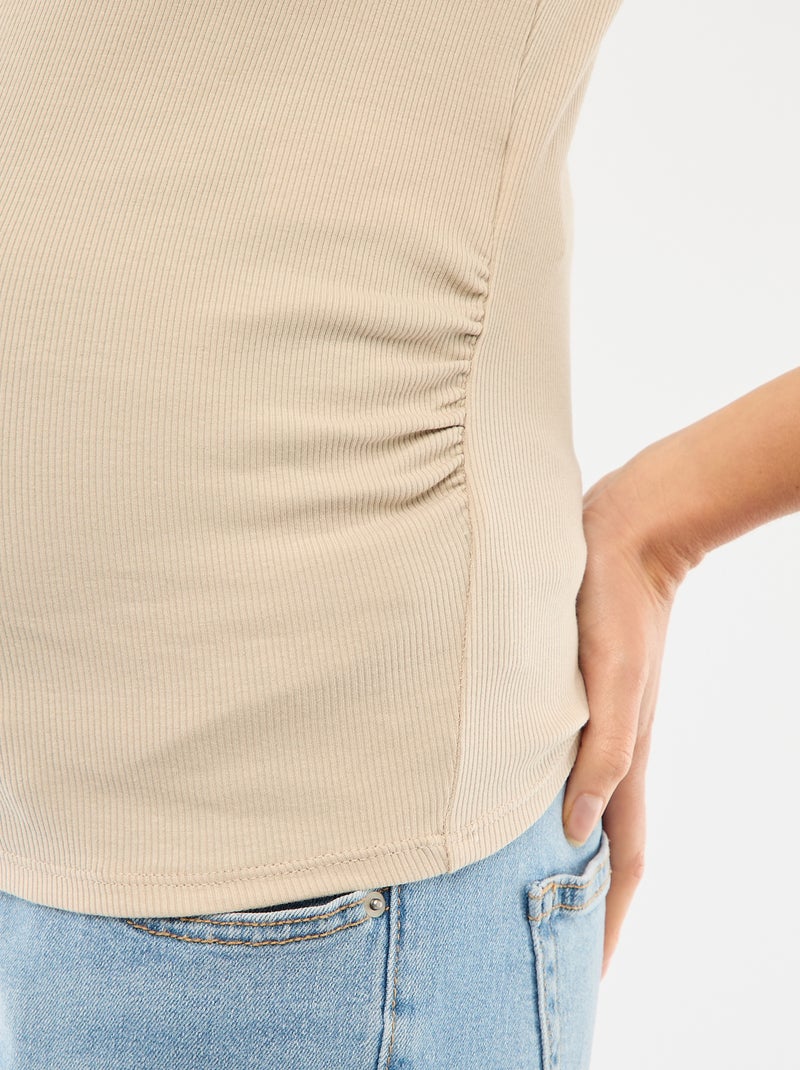 Camiseta de maternidad de canalé Gris - Kiabi