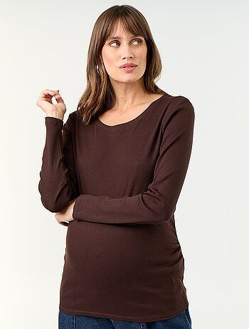 Camiseta de maternidad de canalé