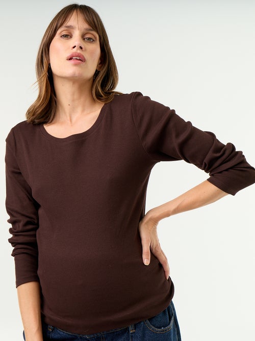 Camiseta de maternidad de canalé - Kiabi Camiseta de maternidad de canalé - Kiabi