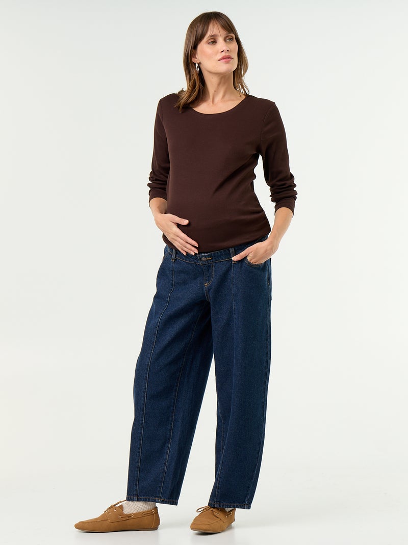 Camiseta de maternidad de canalé Marron - Kiabi