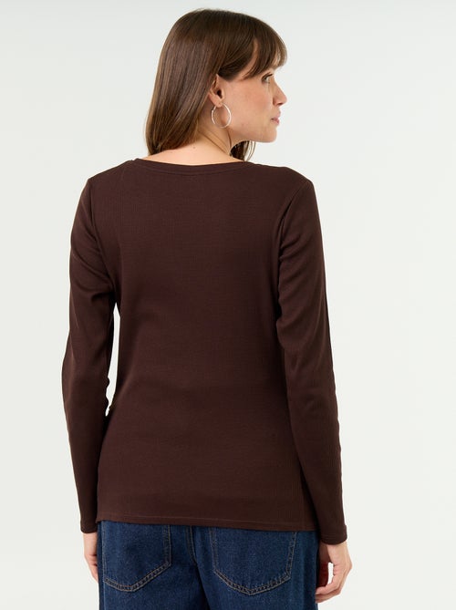 Camiseta de maternidad de canalé - Kiabi Camiseta de maternidad de canalé - Kiabi