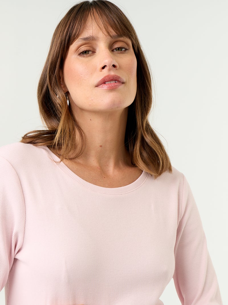 Camiseta de maternidad de canalé Rosa - Kiabi