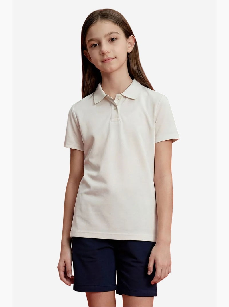 Camiseta de mezcla de algodón tommy Blanco roto - Kiabi