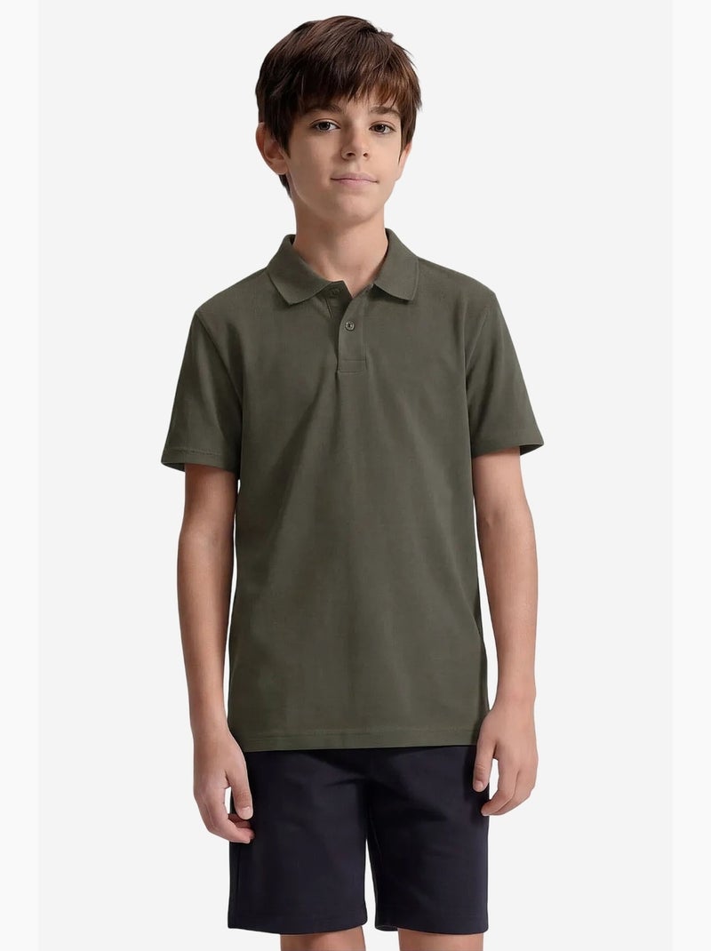 Camiseta de mezcla de algodón tommy Caqui - Kiabi