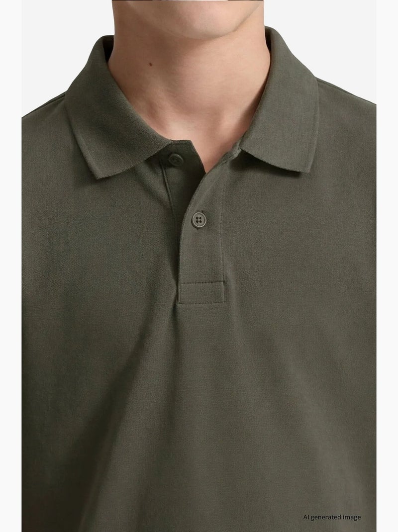 Camiseta de mezcla de algodón tommy Caqui - Kiabi
