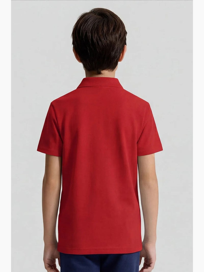 Camiseta de mezcla de algodón tommy Rojo - Kiabi