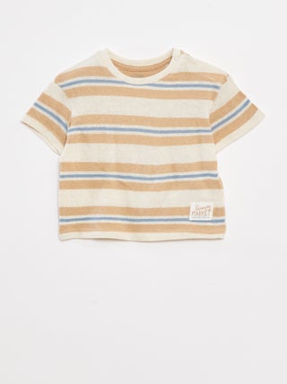 Camiseta de mezcla de lino a rayas