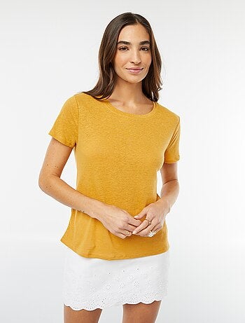 Camiseta de mezcla de lino