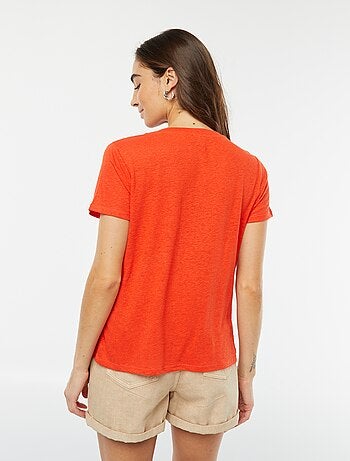 Camiseta de mezcla de lino