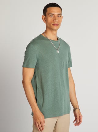 Camiseta de mezcla de lino