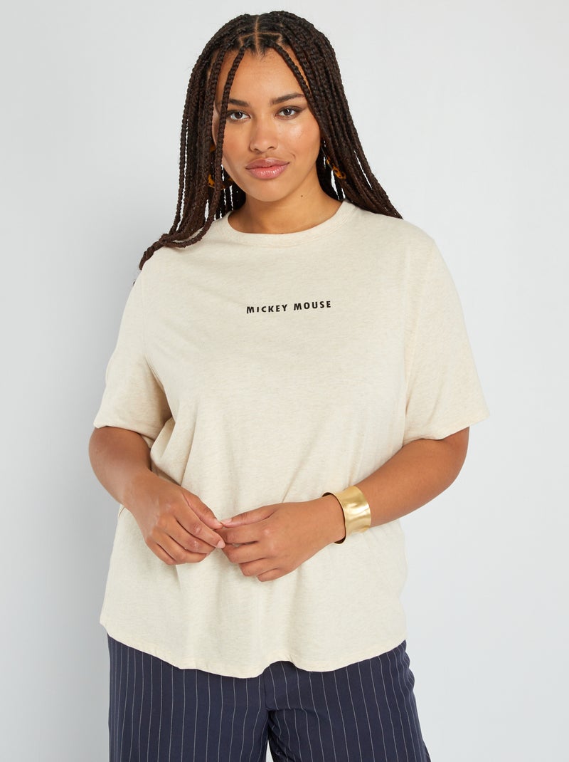 Camiseta de 'Mickey Mousse' de manga corta BEIGE - Kiabi