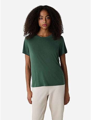 Camiseta de modal regular fit con cuello redondo penti