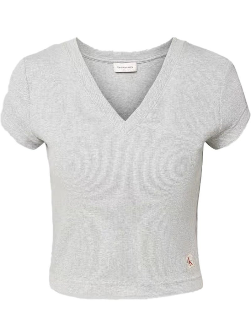 Camiseta de mujer calvin klein jeans con logo Gris plateado - Kiabi
